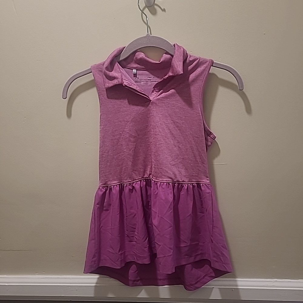 Under Armour HeatGear Peplum Sleeveless Golf Polo Dress Purple Girl’s YSM